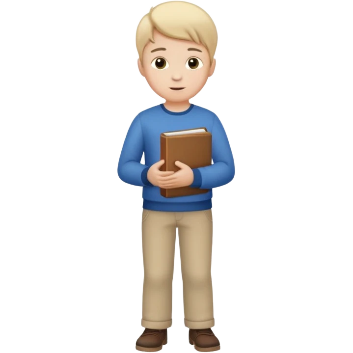 պետք է լինի կանգնած տղա որի աջ ձեռքում լինի գիրք emoji