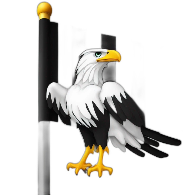 flag of prussia in black and white with an eagle in the middle emoji