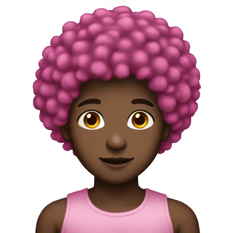 boy, afro hair, dark pink hair emoji