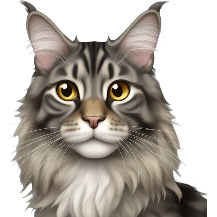 tan grey and black tabby maine coon emoji