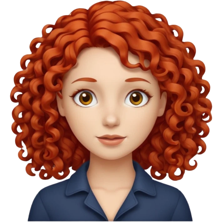 female curly red hair emoji