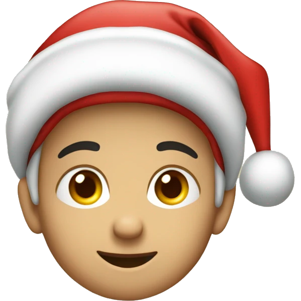 2 jahre altes kind mit einer weihnachtsmütze emoji
