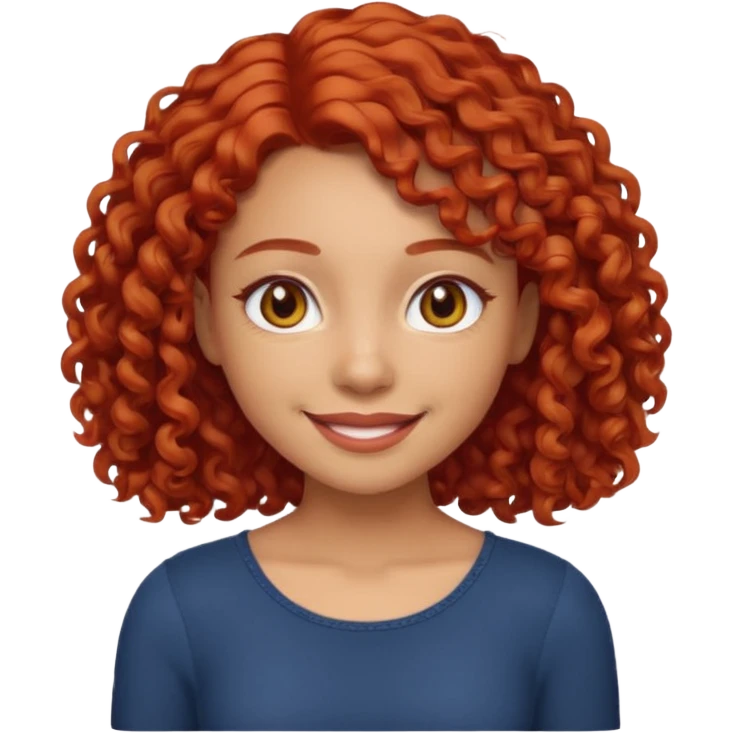 Light skin emoji girl with light brown eyes and shoulder length curly red hair  emoji