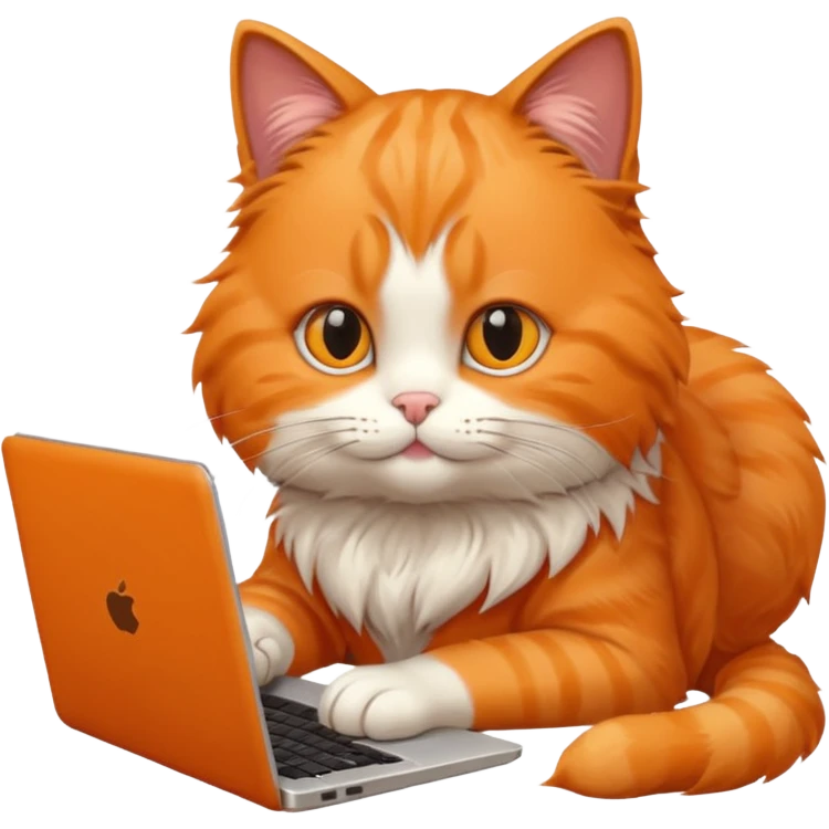 busy cat typing on laptop emoji