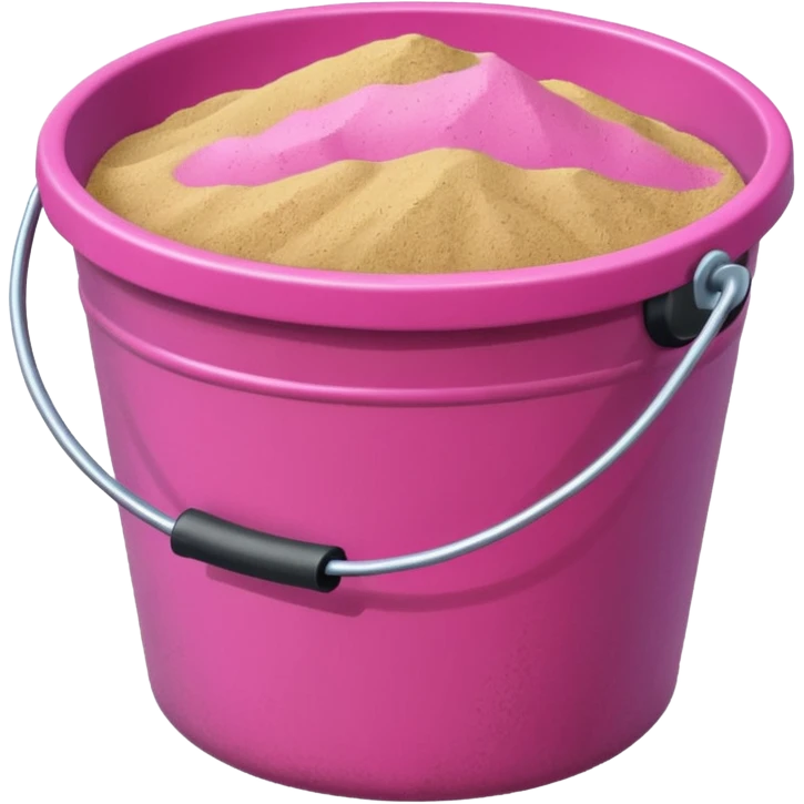 A pink bucket of sand emoji