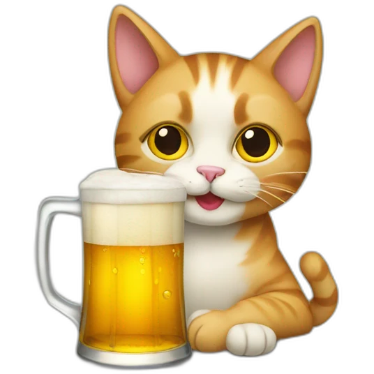Cat drink beer emoji