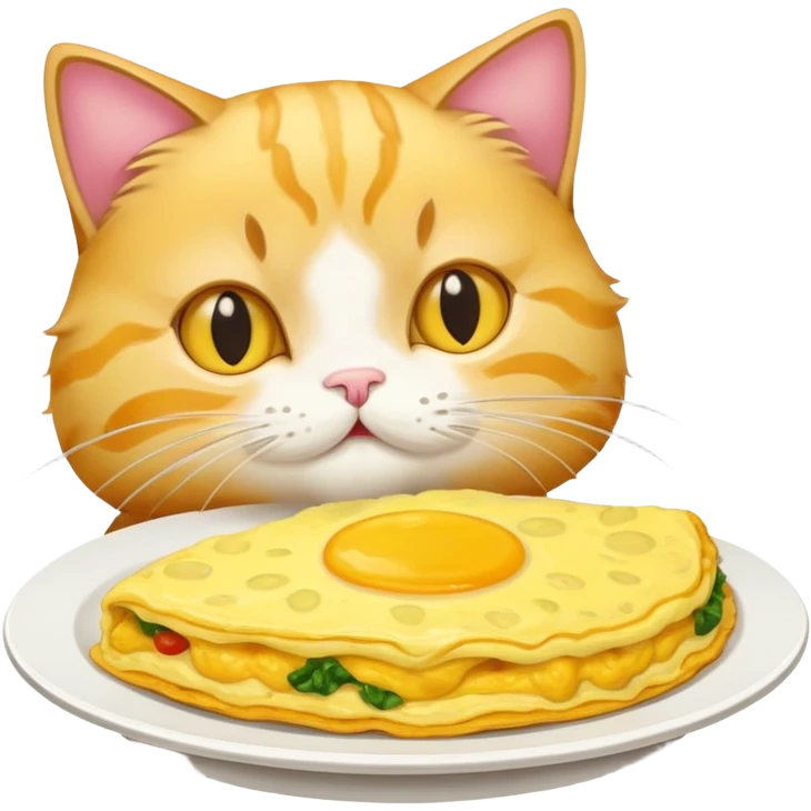 Cat eating omelette emoji