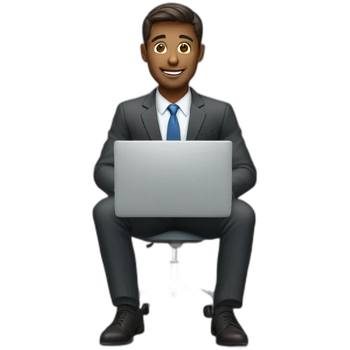 Business man on laptop emoji