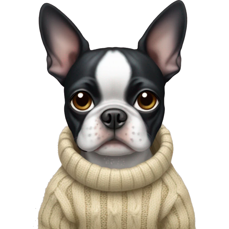 Boston terrier wearing sweater emoji