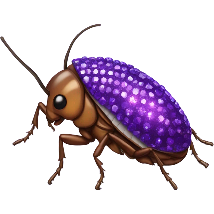 Purple bedazzled cockroach emoji