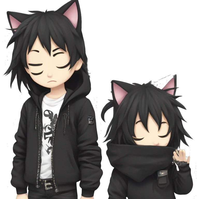 edgy vkei punk cute neko anime boy simplistic emoji