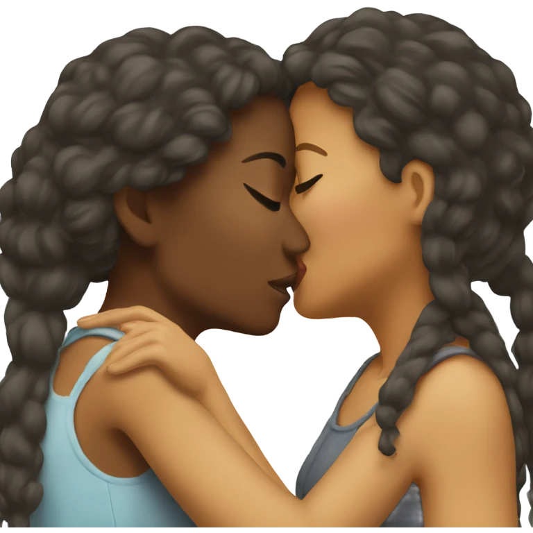 Two women kissing  emoji