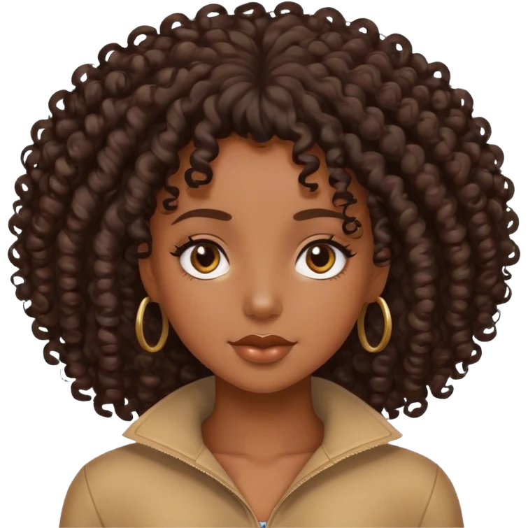 Black girl with curly hair emoji