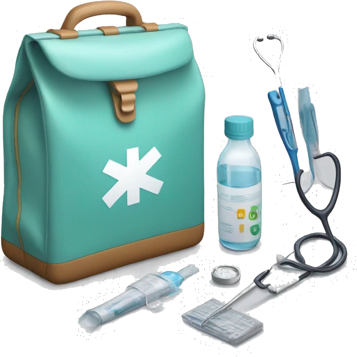 Medical diagnostic bag with instruments inside emoji