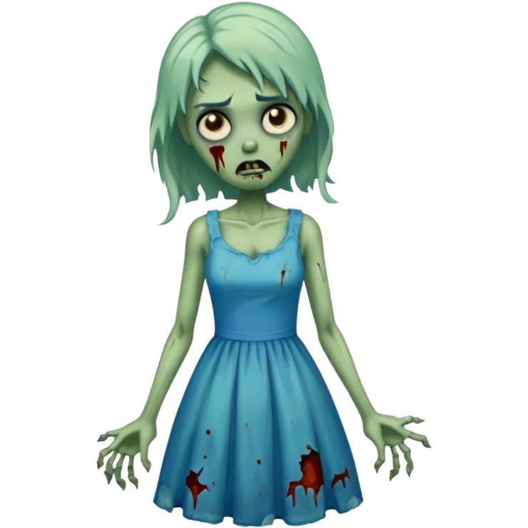 a zombie in blue dress emoji