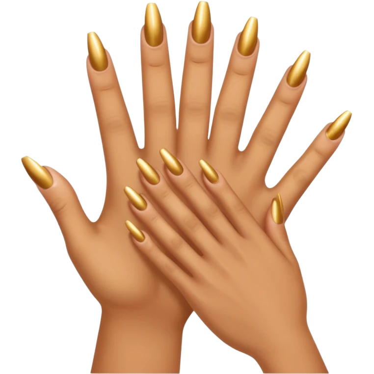 Tan skin hand with gold nails emoji