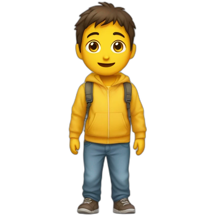 Un niño pálido y con sus brazos amarillos emoji