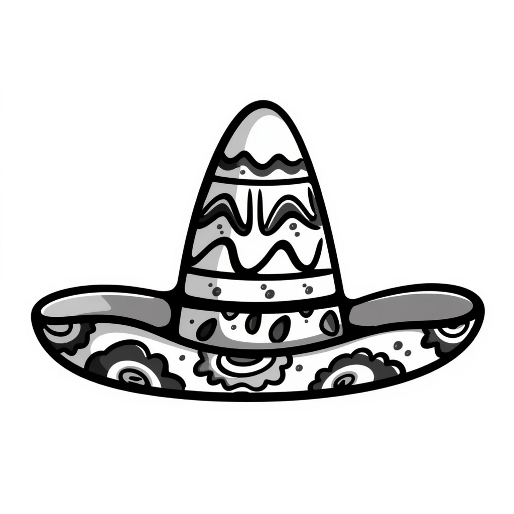 colorful mexican sombrero with decorative patterns emoji