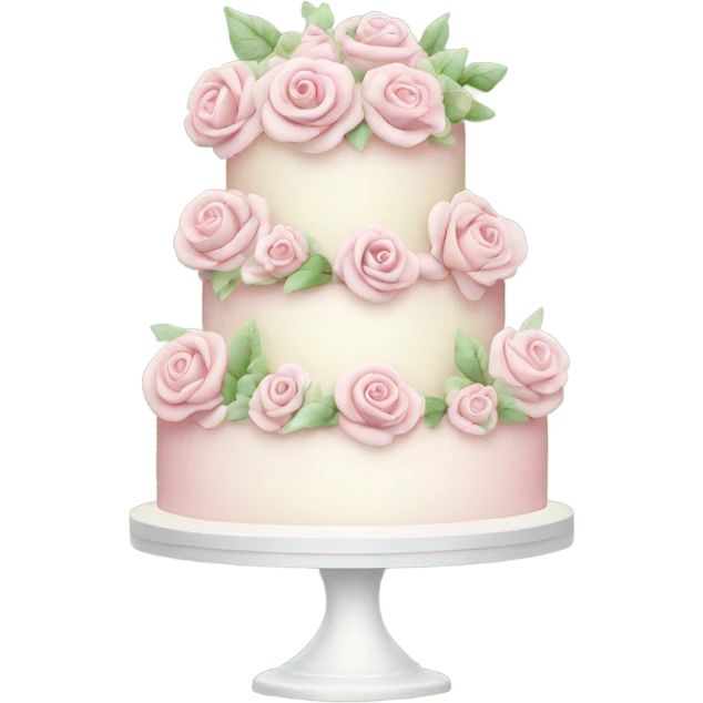 a wedding cake with roses  emoji