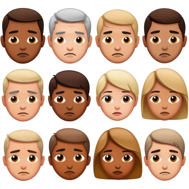6 Sad Men and Women emoji
