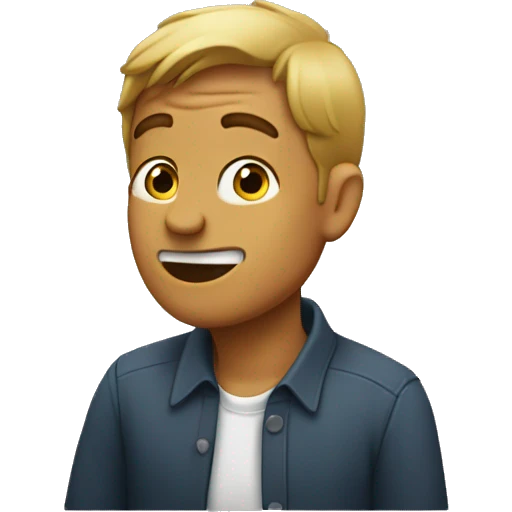 man pointing at his ear emoji