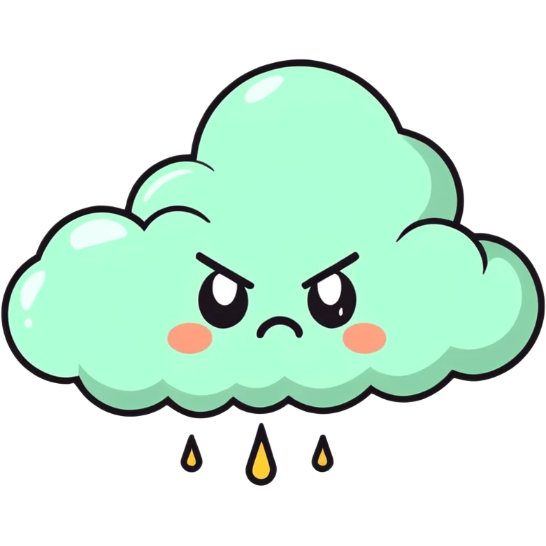 An angry fart cloud emoji