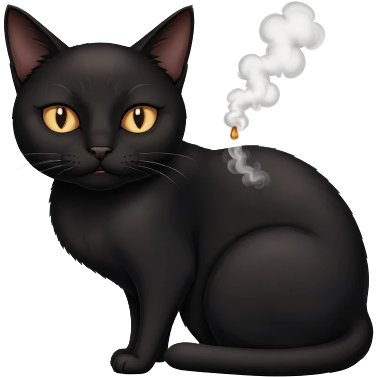 Black Cat smoking  emoji