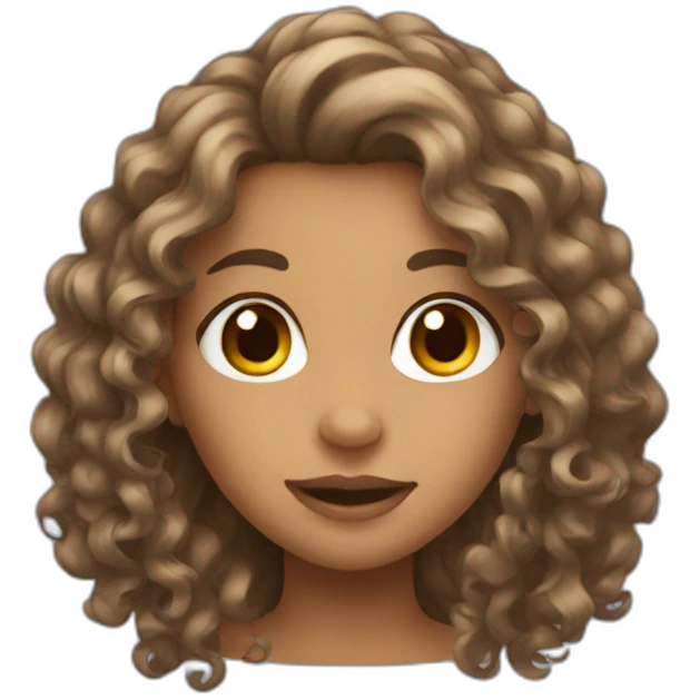 A girl with long curly hair emoji