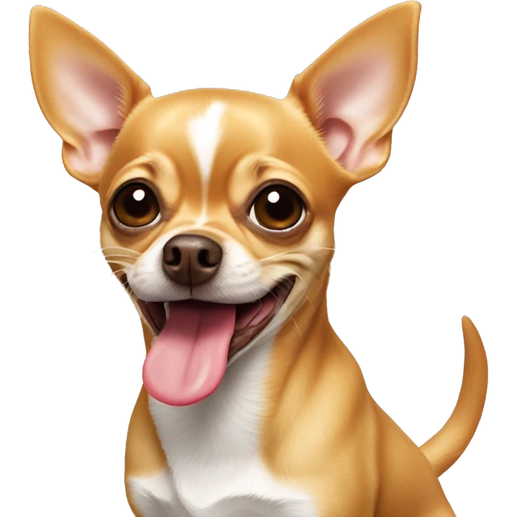 Ginger runt chihuahua lopsided tongue  emoji