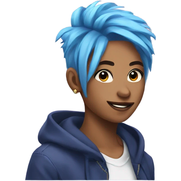 Imagine if Nina the twitch streamer with blue hair got a low taper fade and the meme was still massive emoji
