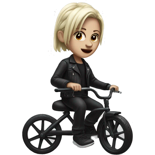 Billie from jigsaw on a tricycle emoji