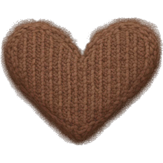 Brown knit heart, like a sweater texture heart emoji
