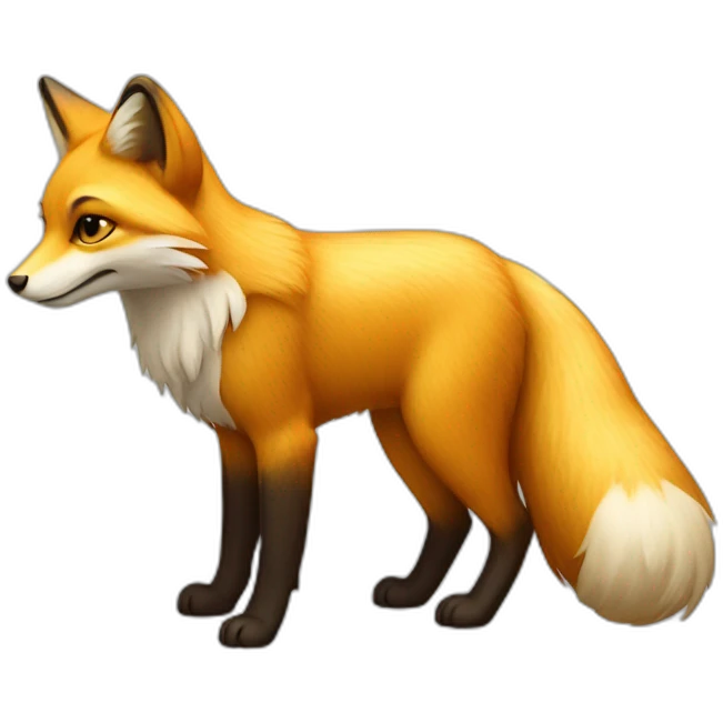 golden fox with three tails emoji