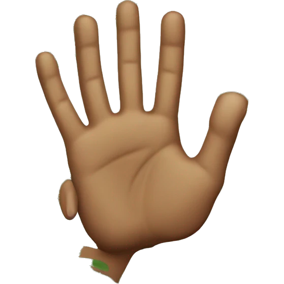 Palm with curled fingers like a tiger emoji