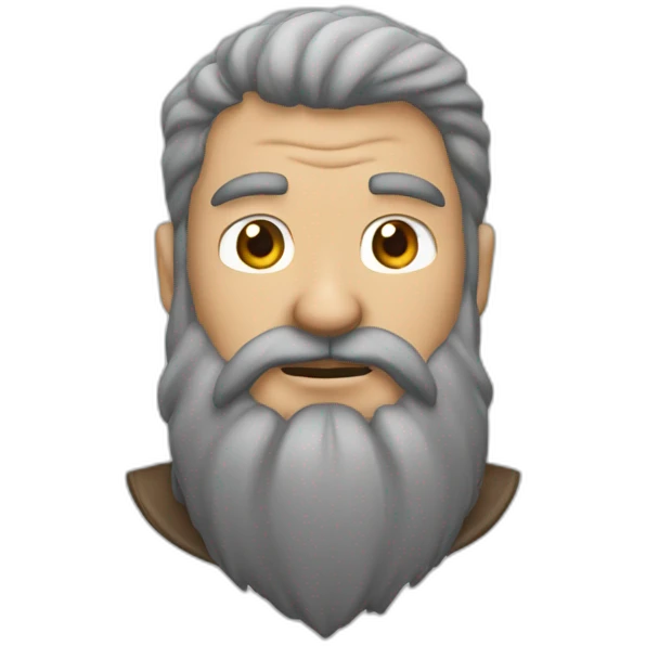 un cazador con barba gris saludando emoji