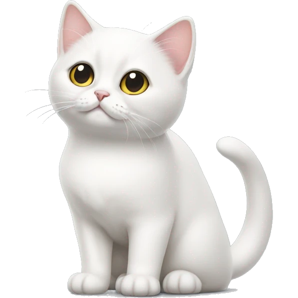 White munchkin cat standing  emoji