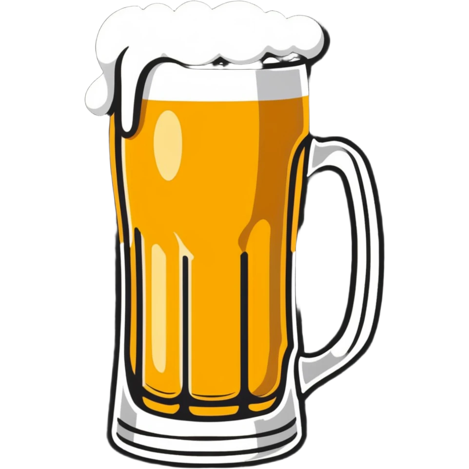 A refreshing glass of cold beer with bubbles and foam emoji