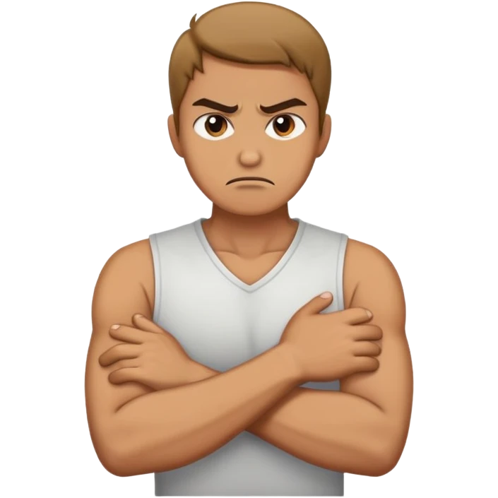 guy crossing hands around neck angry emoji