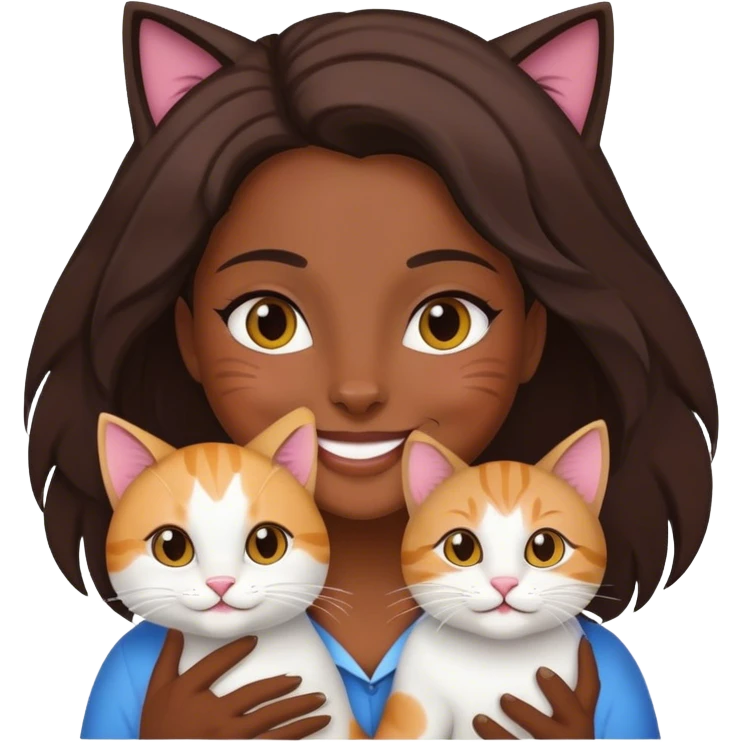 Aria na Gran de con un gato riendose emoji