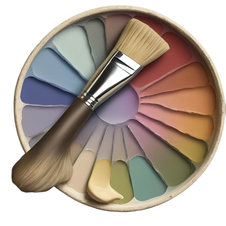 vintage palette and artist's brush emoji