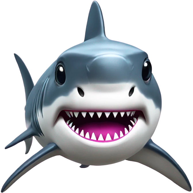 A great white shark that looks like a disco ball with long eye lashes wearing a pink bow emoji