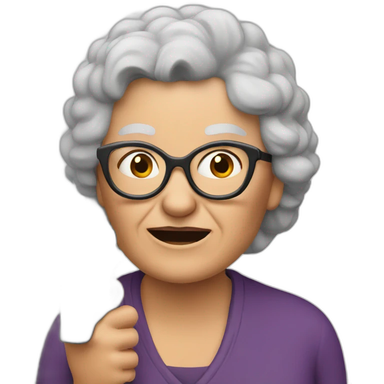 Grandma with gun emoji