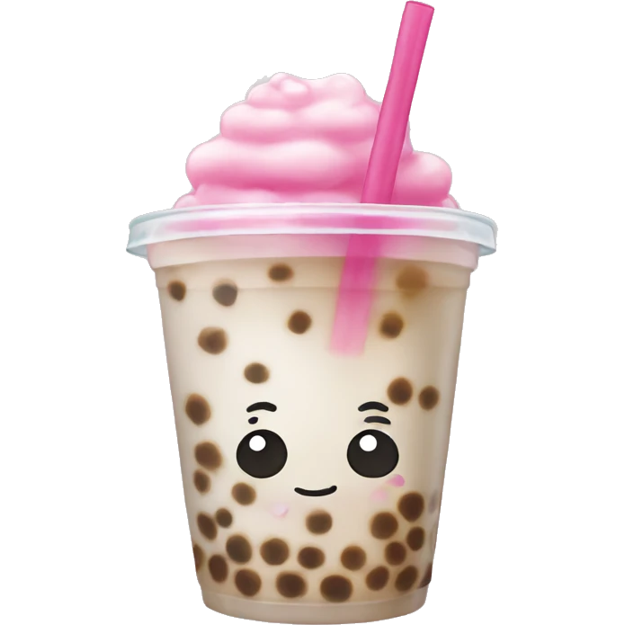A bubble tea with a bow emoji