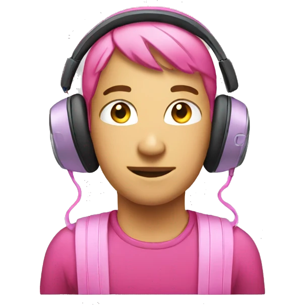 Pink headphones  emoji