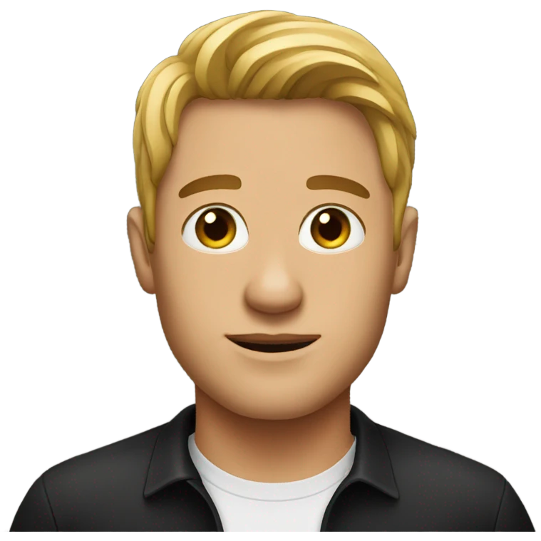 male in black shirt portrait emoji