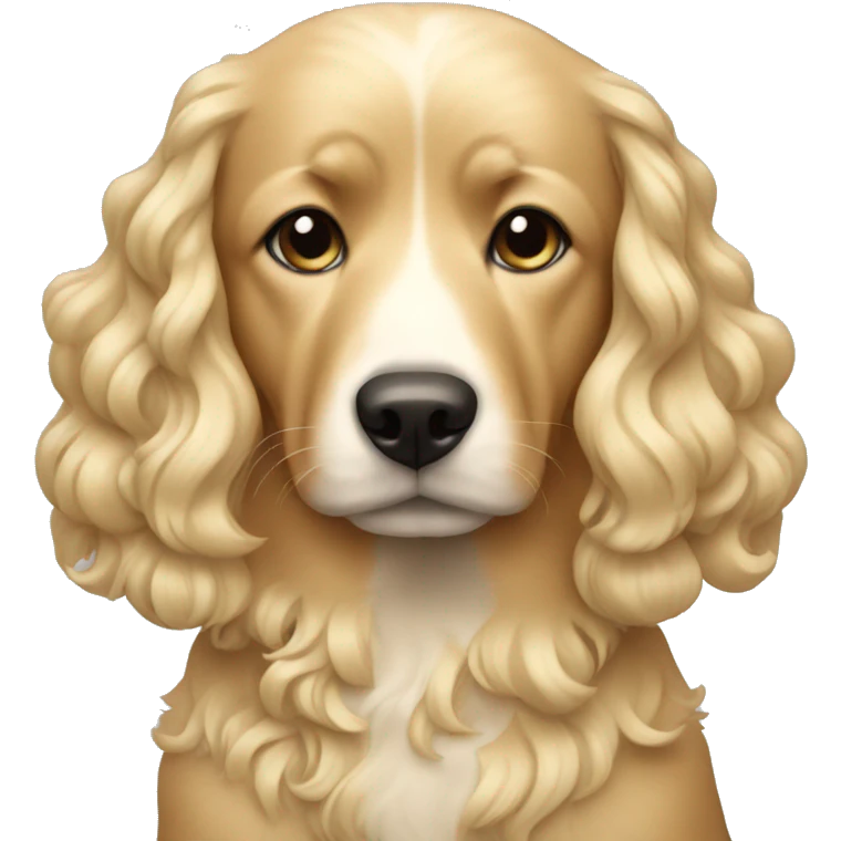Dog with curly blonde hair emoji