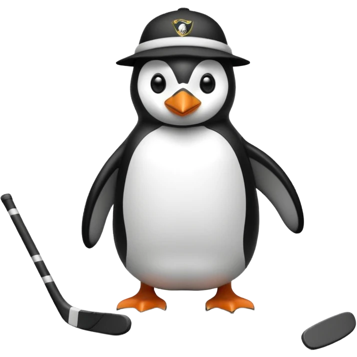 penguin playing hockey wearing Guinness  emoji
