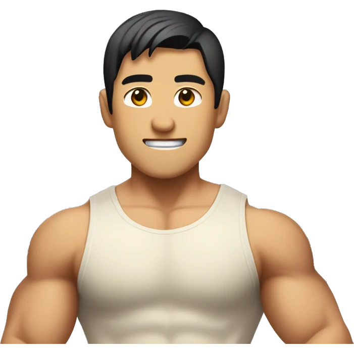 buff gym asian man full body making a 'I want you' face  emoji