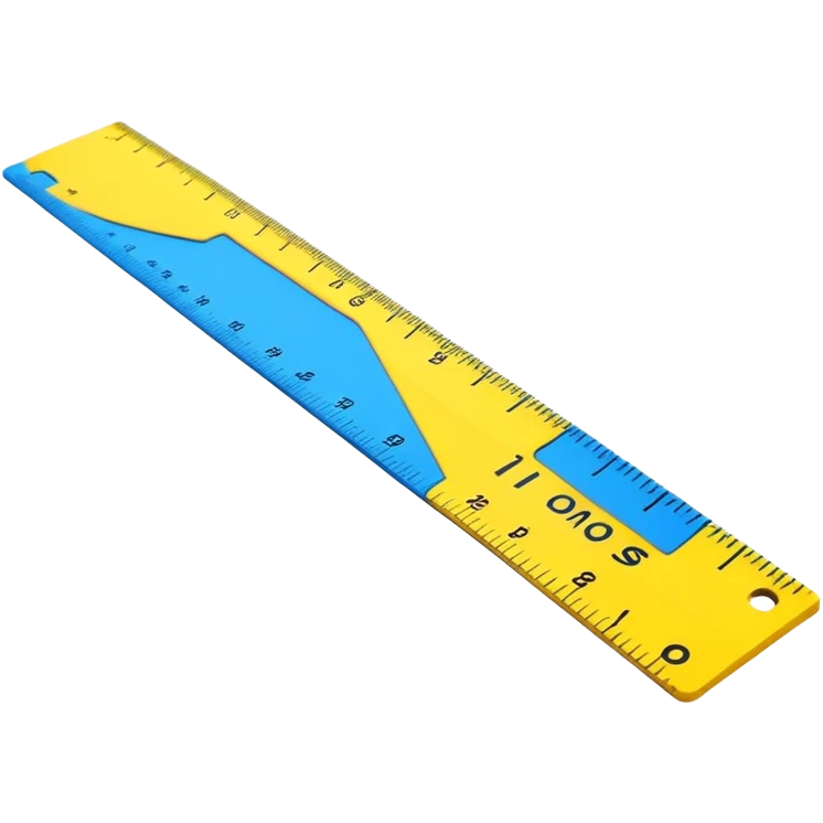 cartoon ruler with bright colors, perspective composition, high saturation, measurement marks but no numbers emoji