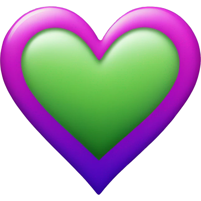 Green purple magenta ombré heart  emoji